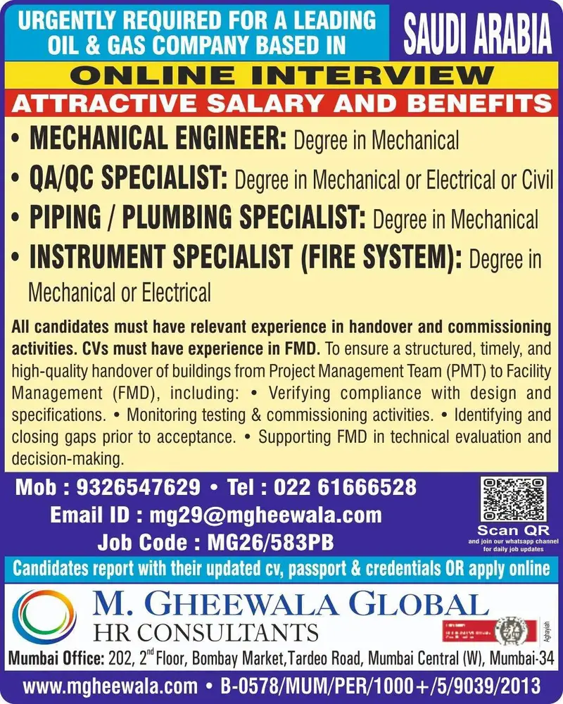 Saudi Arabia Oil & Gas Jobs 2026