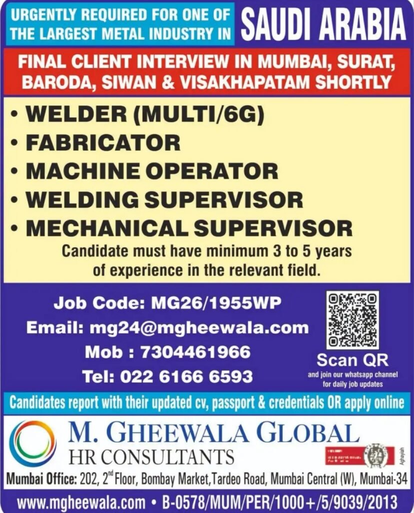 Metal Industry Jobs: Welder, Fabricator, Machine Operator & Supervisor